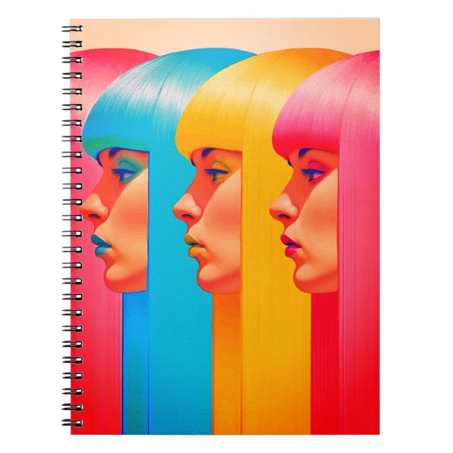 Cuaderno Colorful Faces Vibrant Multicolor Side Profiles (Frente)