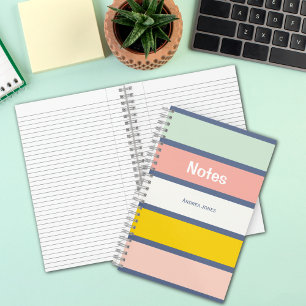 Cuaderno Colorful Girly Pastel Monogrammed