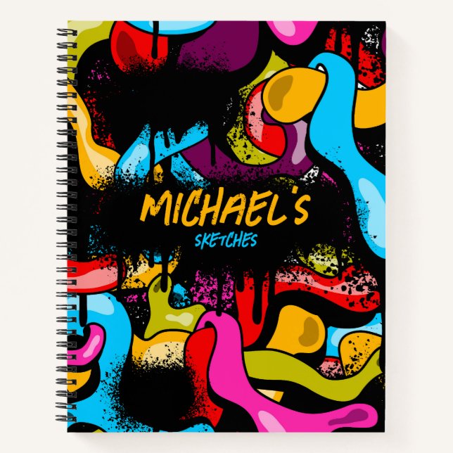 Cuaderno Colorful Graffiti Hip Hop Street Art Sketchbook (Anverso)