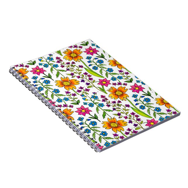 Cuaderno Colorful Hand-Drawn Wildflower Pattern  (Lado Derecho)