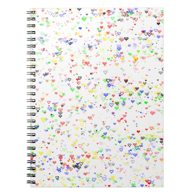 Cuaderno Colorful Hearts Pattern Notebook (Frente)