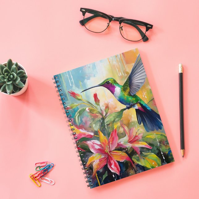 Cuaderno Colorful Hummingbird Modern Art (Subido por el creador)