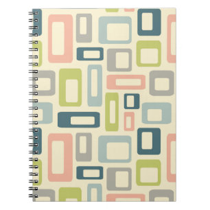 Cuaderno Colorful Mid Century style shapes