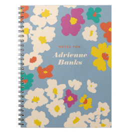 Cuaderno Colorful Modern Flowers Personalized