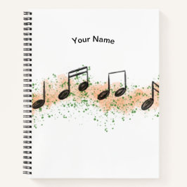 Cuaderno Colorful Music Notes Abstract Art Notebook