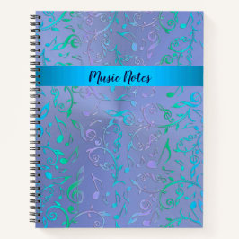 Cuaderno Colorful Music Notes Metallic Purple Personalizado