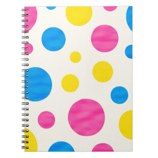 Cuaderno Colorful Polka Dots Pink Blue Yellow Retro