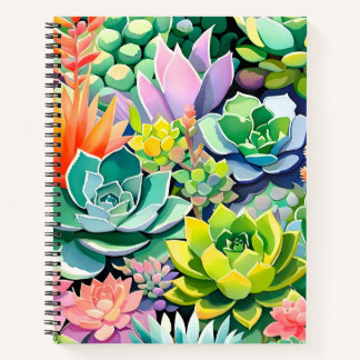 Cuaderno Colorful Summer Succulent Botanical Garden