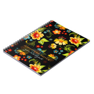 Cuaderno Colorful Vintage Ornate Flowers Design