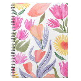 Cuaderno Colorful Watercolor Wildflowers | Hand Painted