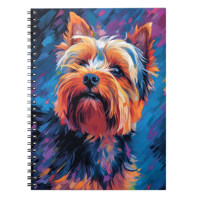 Cuaderno Colorful Yorkshire Terrier (Frente)