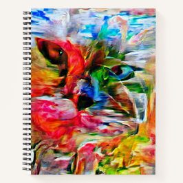 Cuaderno Colorida abstracción de arte de gatos expresionist