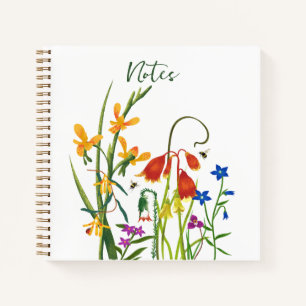 Cuaderno Colorida acuarela Flores salvajes verano