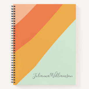 Cuaderno Colorida franja diagonal retro pastel personalizad