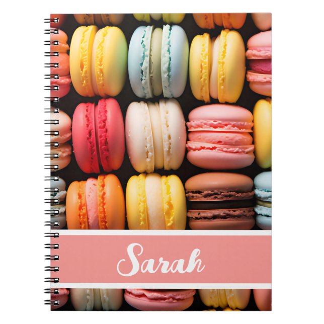 Cuaderno colorida panadería de macarons (Frente)