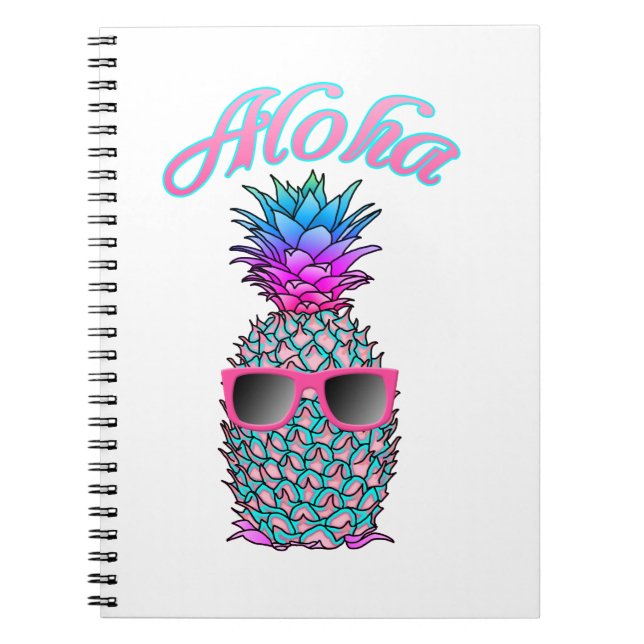 Cuaderno Colorida piña Hawaian Aloha (Frente)