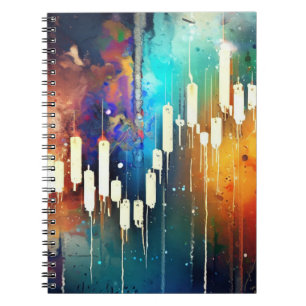 Cuaderno Colorida pintura abstracta de candelabros