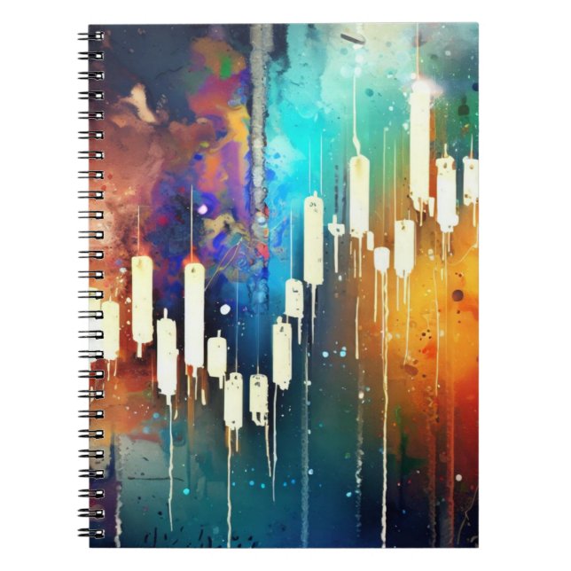 Cuaderno Colorida pintura abstracta de candelabros (Frente)