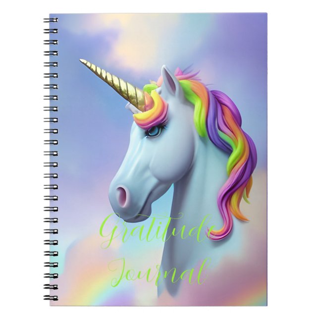 Cuaderno Colorida revista unicornio Rainbow Gratitude (Frente)