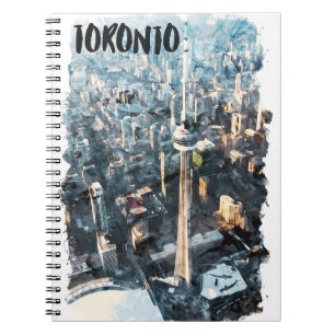 Cuaderno Colorida silueta de la ciudad canadiense de Toront