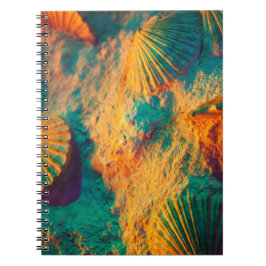 Cuaderno Coloridas conchas y arena en la playa
