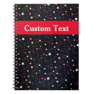 Cuaderno Coloridas Estrellas Arcoiris Cuelgan Negro