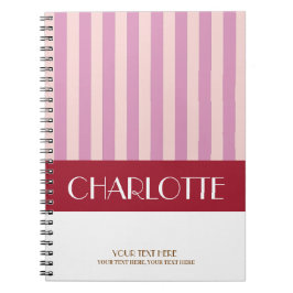 Cuaderno Coloridas franjas elegantes monogramadas