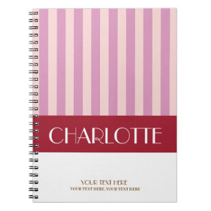 Cuaderno Coloridas franjas elegantes monogramadas