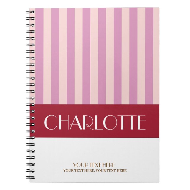 Cuaderno Coloridas franjas elegantes monogramadas (Frente)