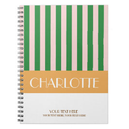 Cuaderno Coloridas franjas elegantes monogramadas