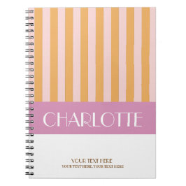 Cuaderno Coloridas franjas elegantes monogramadas