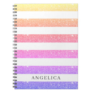 Cuaderno Coloridas franjas Purpurinas