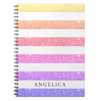 Cuaderno Coloridas franjas Purpurinas