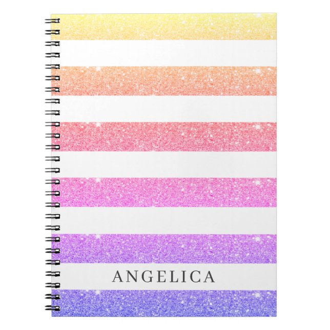 Cuaderno Coloridas franjas Purpurinas (Frente)