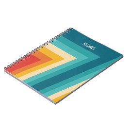 Cuaderno Coloridas franjas retro - Diseño de 70 y 80