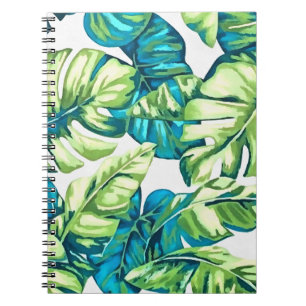 Cuaderno Coloridas hojas tropicales de Banana y Monstera