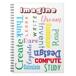 Cuaderno Coloridas palabras inspiradoras estudiantes