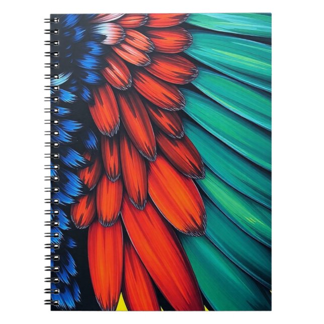 Cuaderno Coloridas plumas de loro (Frente)