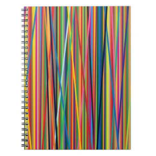 Cuaderno Coloridas rayas abstractas diseñan la cara de la t
