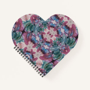 Cuaderno colorido abstracto Color de rosa floral, verde