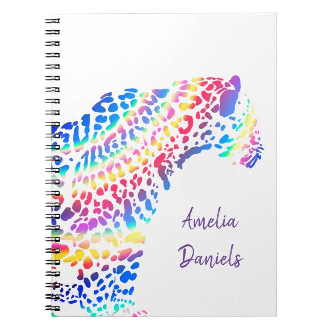 Cuaderno Colorido arcoiris jaguar (Frente)