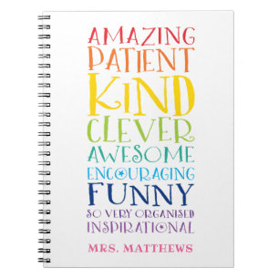 Cuaderno Colorido arcoiris que eleva el tono del TEACHER GI