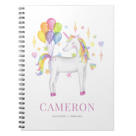 Cuaderno Colorido arcoiris unicornio personalizado
