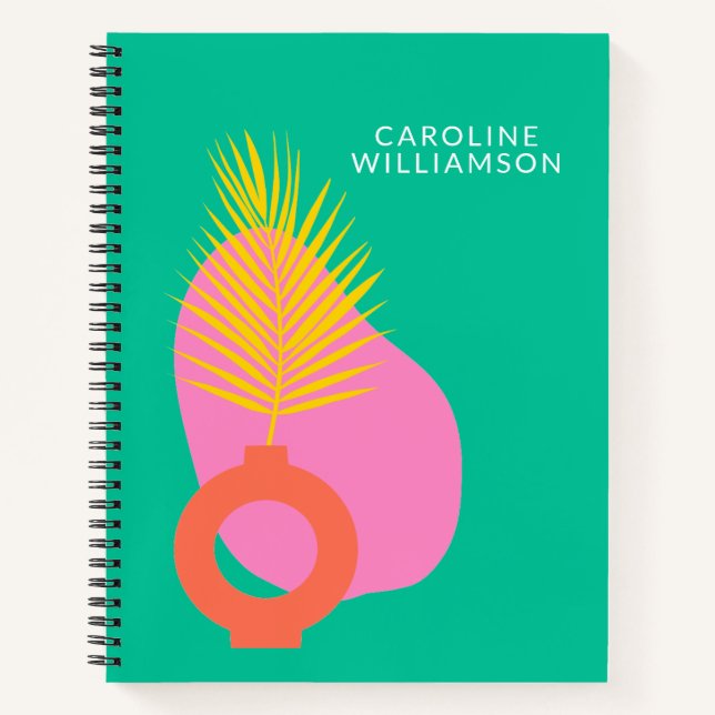 Cuaderno Colorido Boho Resumen Formas Botánicas Personaliza (Anverso)