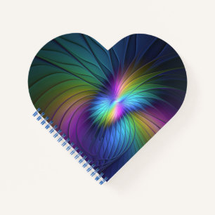 Cuaderno Colorido Con Azul Moderno Resumen Arte Fractal