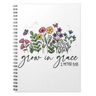 Cuaderno Colorido Crecimiento Floral En Cita Cristiana De G