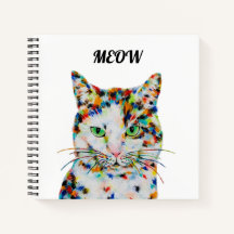 Cuaderno colorido de arte gato