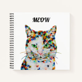 Cuaderno colorido de arte gato