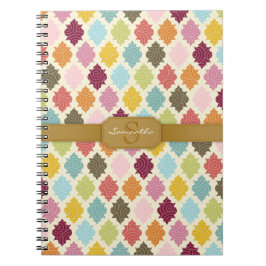 Cuaderno colorido del personalizado de Quatrefoil