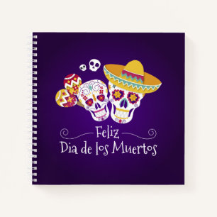 Cuaderno Colorido Día de los Muertos   Portátil